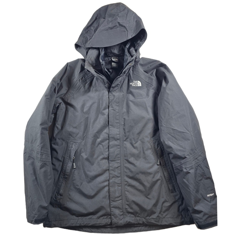 The North Face Triclimate Jacket Mens Large Black Nylon HyVent 3-in-1 Coat Ski